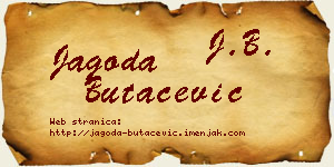Jagoda Butačević vizit kartica